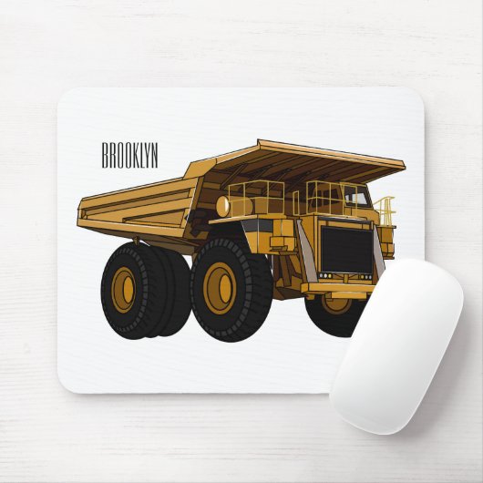 Afbeelding van de cartoon van de vrachtwagen muismat (Met muis)