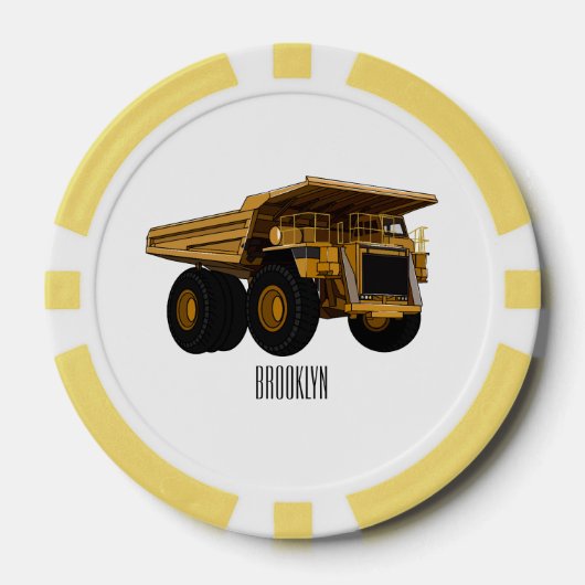 Afbeelding van de cartoon van de vrachtwagen poker chips (Voorkant)