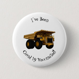 Afbeelding van de cartoon van de vrachtwagen ronde button 5,7 cm