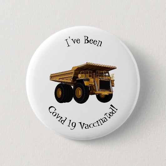 Afbeelding van de cartoon van de vrachtwagen ronde button 5,7 cm (Voorkant)
