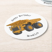 Afbeelding van de cartoon van de vrachtwagen ronde kartonnen onderzetter (Gebogen)