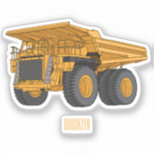 Afbeelding van de cartoon van de vrachtwagen sticker (Voorkant)