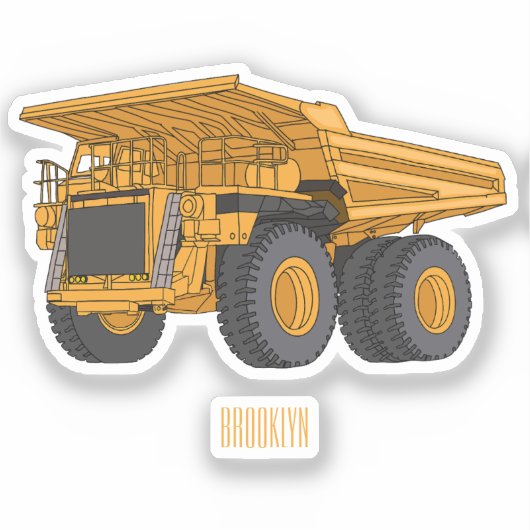 Afbeelding van de cartoon van de vrachtwagen sticker (Voorkant)