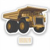 Afbeelding van de cartoon van de vrachtwagen sticker (Voorkant)