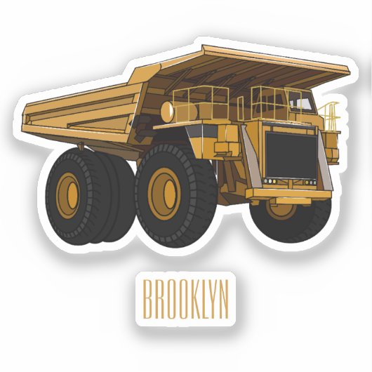 Afbeelding van de cartoon van de vrachtwagen sticker (Voorkant)