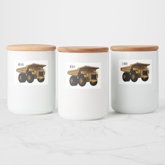 Afbeelding van de cartoon van de vrachtwagen voedselcontainer etiket (Flessen)