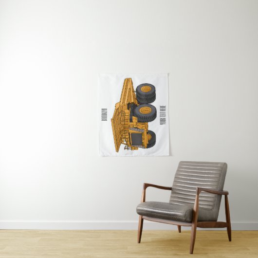 Afbeelding van de cartoon van de vrachtwagen wandkleed (In situ)