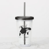 Afbeelding van de cartoon van de vulwalvis acryl drinkbeker (Voorkant)