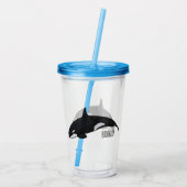 Afbeelding van de cartoon van de vulwalvis acryl drinkbeker (Achterkant)