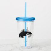 Afbeelding van de cartoon van de vulwalvis acryl drinkbeker (Voorkant)