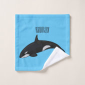 Afbeelding van de cartoon van de vulwalvis bad handdoek (Wasdoekje)