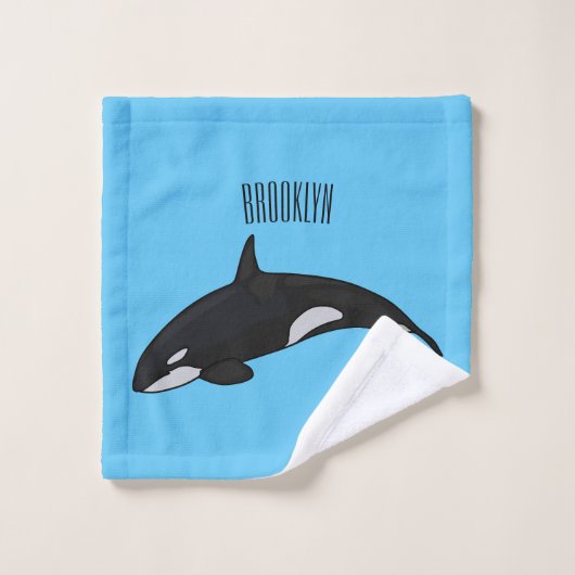 Afbeelding van de cartoon van de vulwalvis bad handdoek (Wasdoekje)