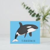 Afbeelding van de cartoon van de vulwalvis briefkaart (Staand voorkant)