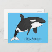 Afbeelding van de cartoon van de vulwalvis briefkaart (Voorkant / Achterkant)