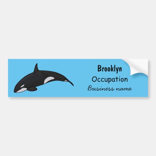 Afbeelding van de cartoon van de vulwalvis bumpersticker (Voorkant)