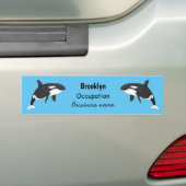 Afbeelding van de cartoon van de vulwalvis bumpersticker (Op auto)