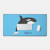Afbeelding van de cartoon van de vulwalvis bureaumat (Keyboard & Muis)
