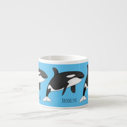 Afbeelding van de cartoon van de vulwalvis espresso kop (Voorkant)