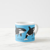 Afbeelding van de cartoon van de vulwalvis espresso kop (Voorkant rechts)