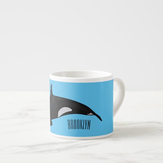 Afbeelding van de cartoon van de vulwalvis espresso kop (Voorkant rechts)