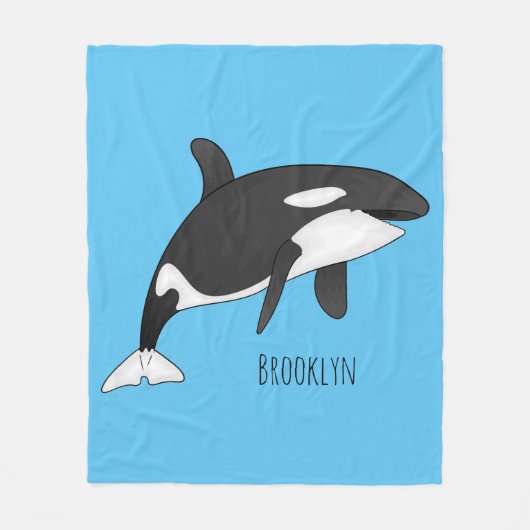 Afbeelding van de cartoon van de vulwalvis fleece deken (Voorkant)