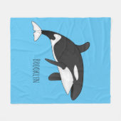 Afbeelding van de cartoon van de vulwalvis fleece deken (Voorkant (Horizontaal))