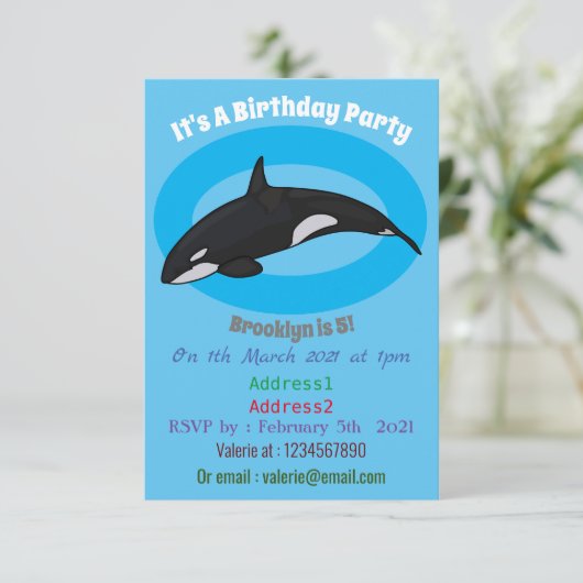 Afbeelding van de cartoon van de vulwalvis kaart (Staand voorkant)