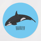 Afbeelding van de cartoon van de vulwalvis labels (Design 1)