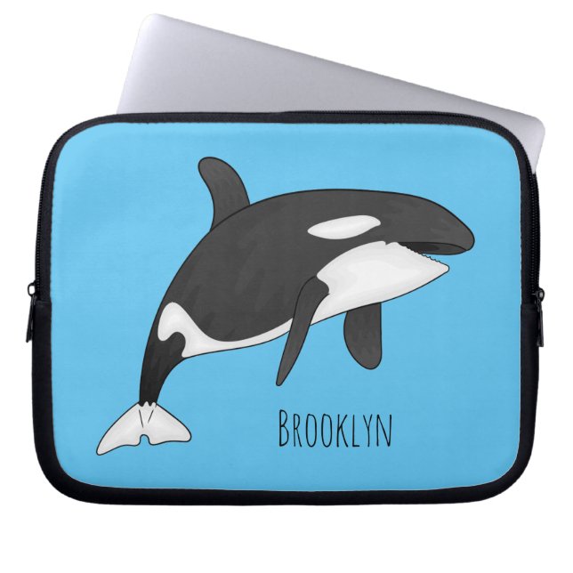 Afbeelding van de cartoon van de vulwalvis laptop sleeve (Voorkant)