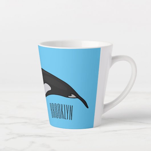 Afbeelding van de cartoon van de vulwalvis latte mok (Rechts)