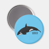 Afbeelding van de cartoon van de vulwalvis magneet (Voorkant / Achterkant)