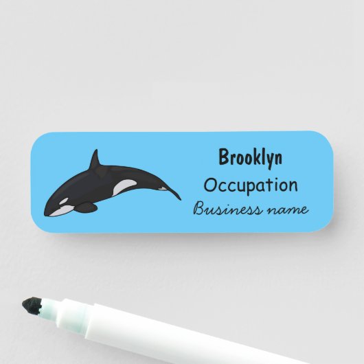 Afbeelding van de cartoon van de vulwalvis naamplaatje (In situ)