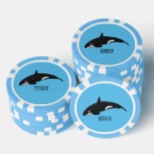 Afbeelding van de cartoon van de vulwalvis poker chips (Opstapeling)