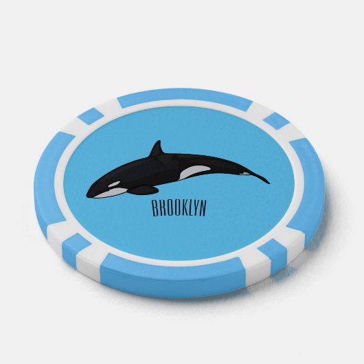 Afbeelding van de cartoon van de vulwalvis poker chips (Enkel)