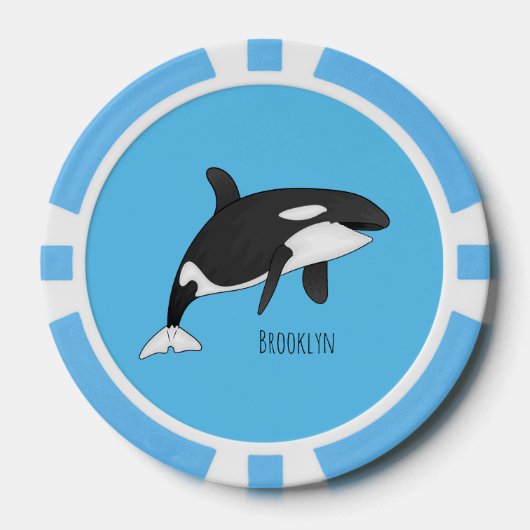 Afbeelding van de cartoon van de vulwalvis poker chips (Voorkant)