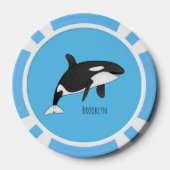 Afbeelding van de cartoon van de vulwalvis poker chips (Achterkant)