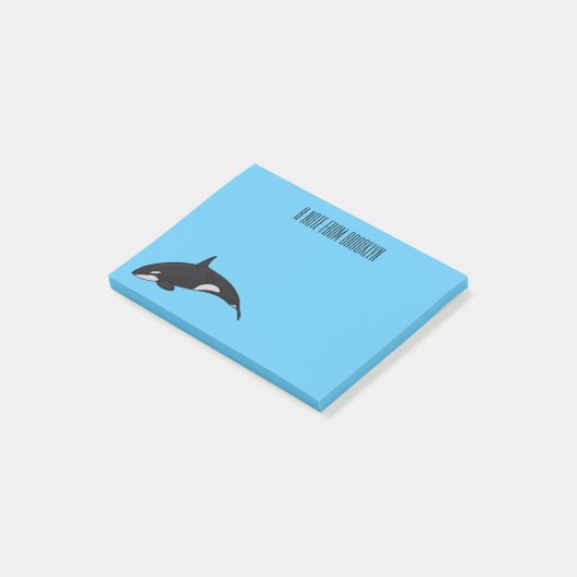 Afbeelding van de cartoon van de vulwalvis post-it® notes (Schuin)