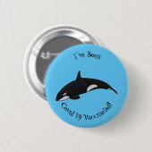 Afbeelding van de cartoon van de vulwalvis ronde button 5,7 cm (Voorkant /achterkant)