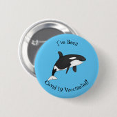 Afbeelding van de cartoon van de vulwalvis ronde button 5,7 cm (Voorkant /achterkant)