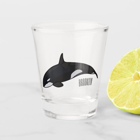 Afbeelding van de cartoon van de vulwalvis shot glas (Voorkant)