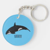 Afbeelding van de cartoon van de vulwalvis sleutelhanger (Achterkant)