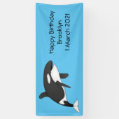 Afbeelding van de cartoon van de vulwalvis spandoek (Verticaal)
