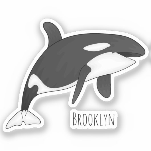 Afbeelding van de cartoon van de vulwalvis sticker (Voorkant)