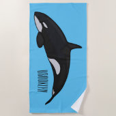 Afbeelding van de cartoon van de vulwalvis strandlaken (Voorkant)