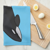 Afbeelding van de cartoon van de vulwalvis theedoek (Quarter Fold)