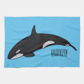 Afbeelding van de cartoon van de vulwalvis theedoek (Horizontaal)