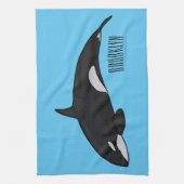 Afbeelding van de cartoon van de vulwalvis theedoek (Verticaal)