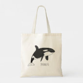 Afbeelding van de cartoon van de vulwalvis tote bag (Achterkant)