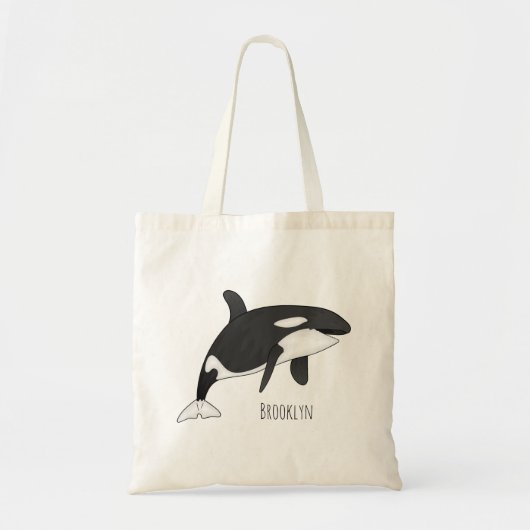 Afbeelding van de cartoon van de vulwalvis tote bag (Voorkant)