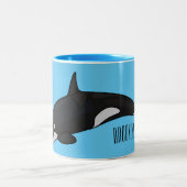 Afbeelding van de cartoon van de vulwalvis tweekleurige koffiemok (Center)
